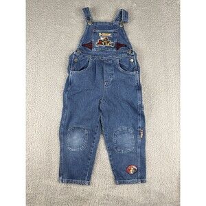 Vintage Hot Wheels Blue Denim Overalls Size 5 Hot Rod Flames Y2K